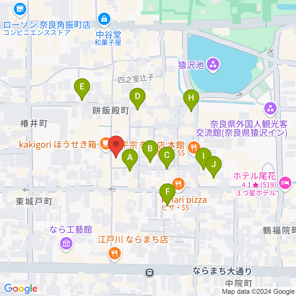 ならどっとFM周辺のホテル一覧地図