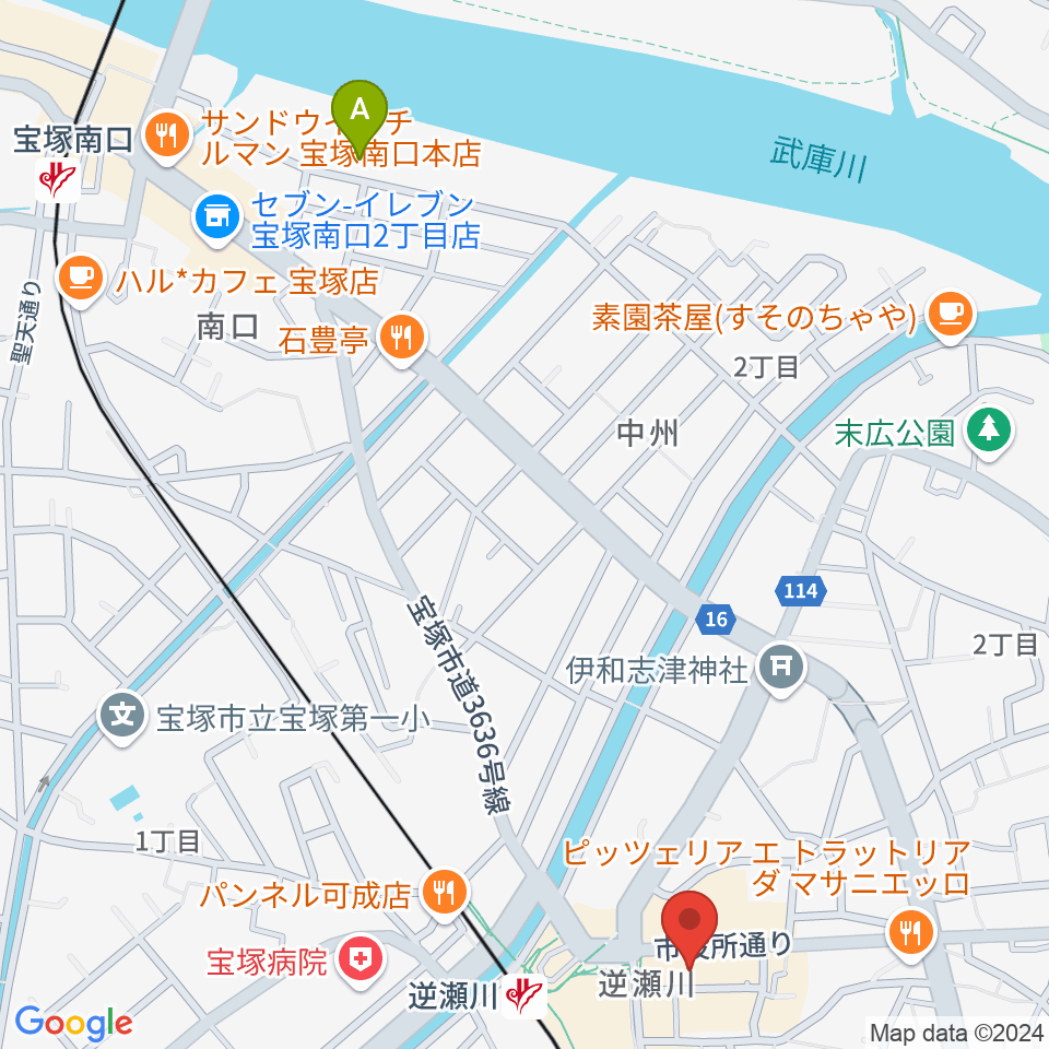 ハミングFM宝塚周辺のホテル一覧地図