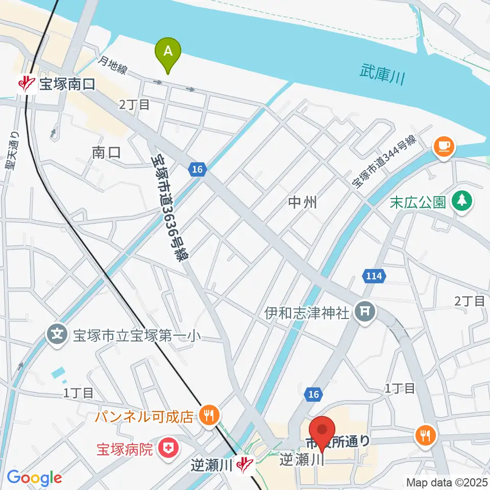 ハミングFM宝塚周辺のホテル一覧地図
