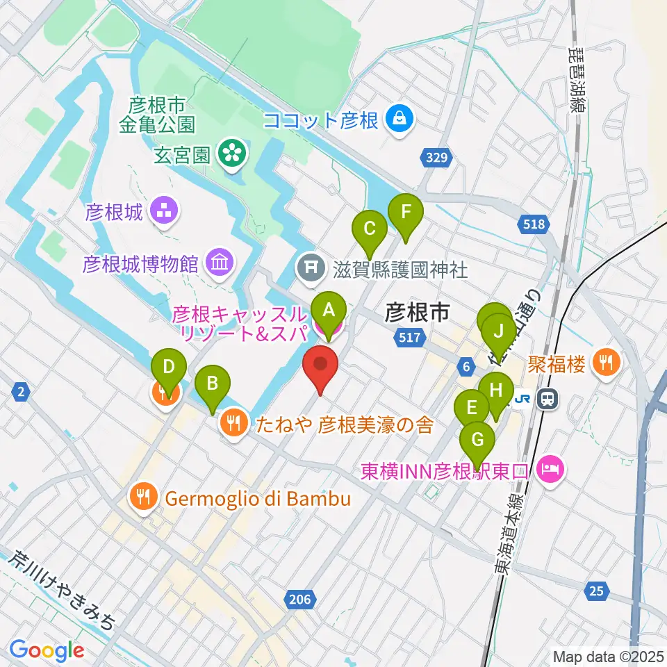 エフエムひこね周辺のホテル一覧地図