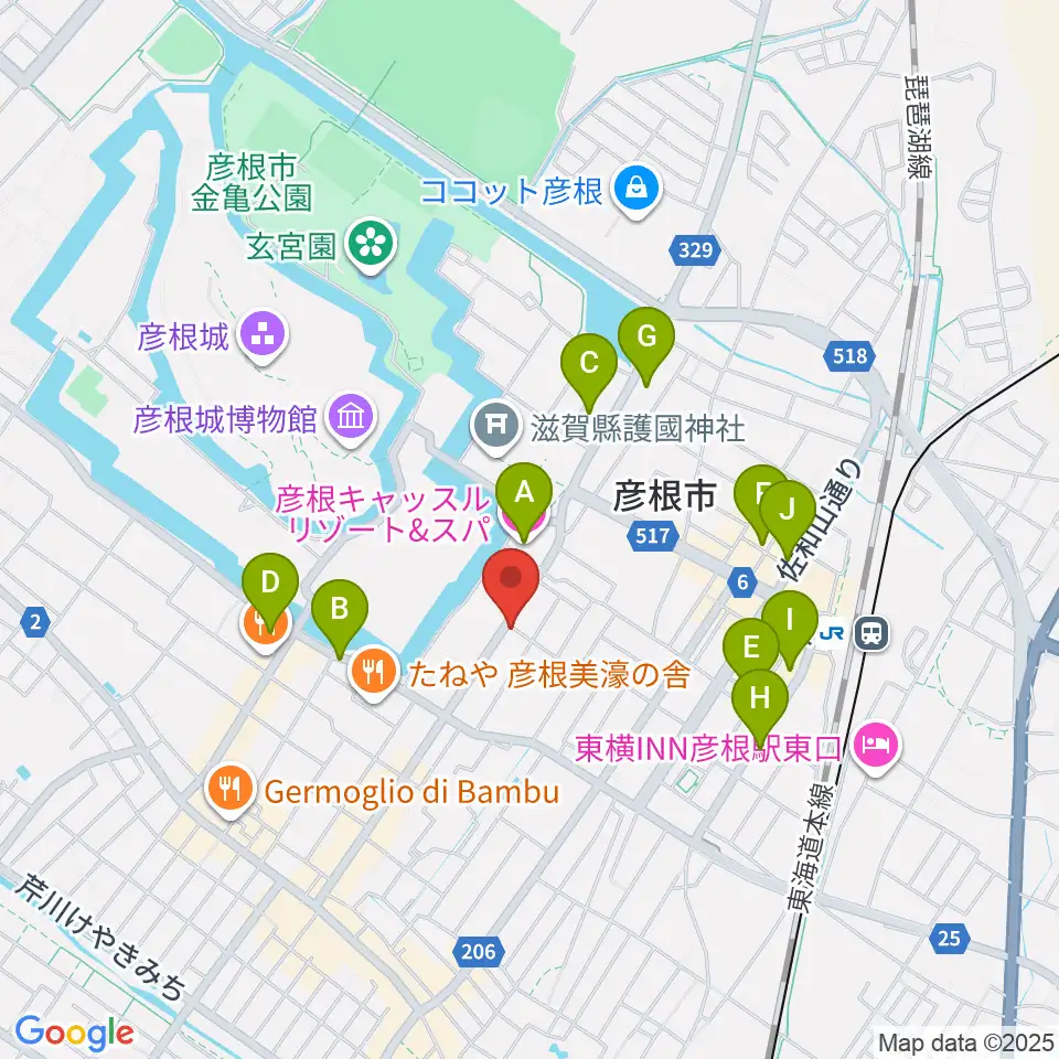 エフエムひこね周辺のホテル一覧地図