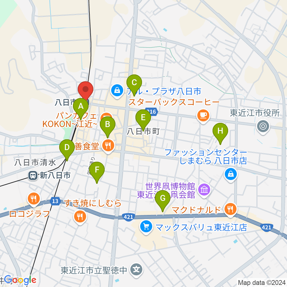 FMひがしおうみ ラジオスイート周辺のホテル一覧地図