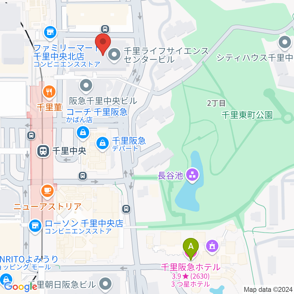 FM千里周辺のホテル一覧地図