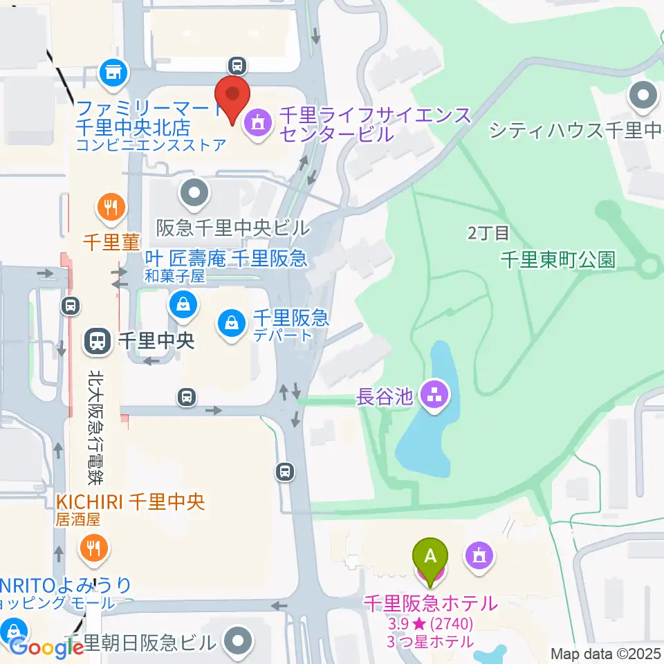 FM千里周辺のホテル一覧地図