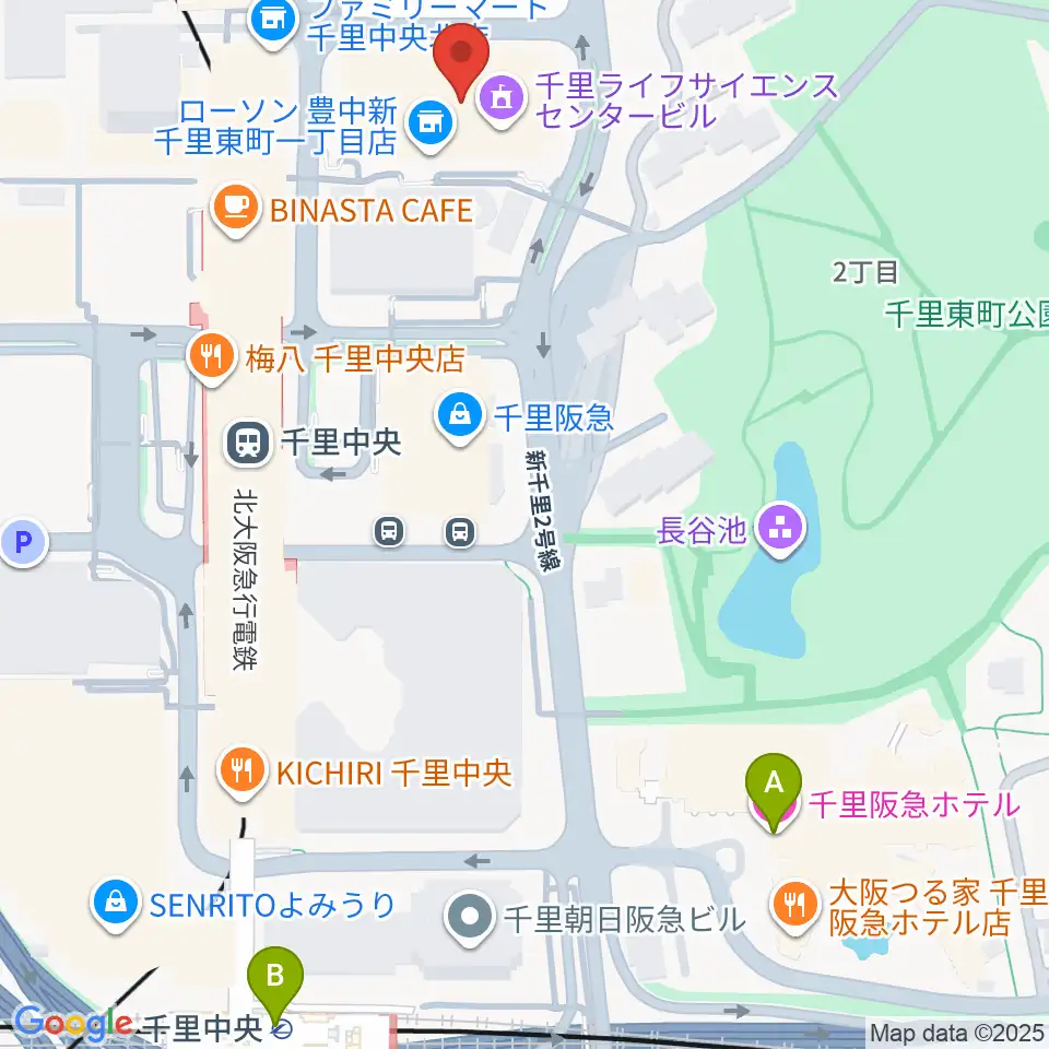 FM千里周辺のホテル一覧地図