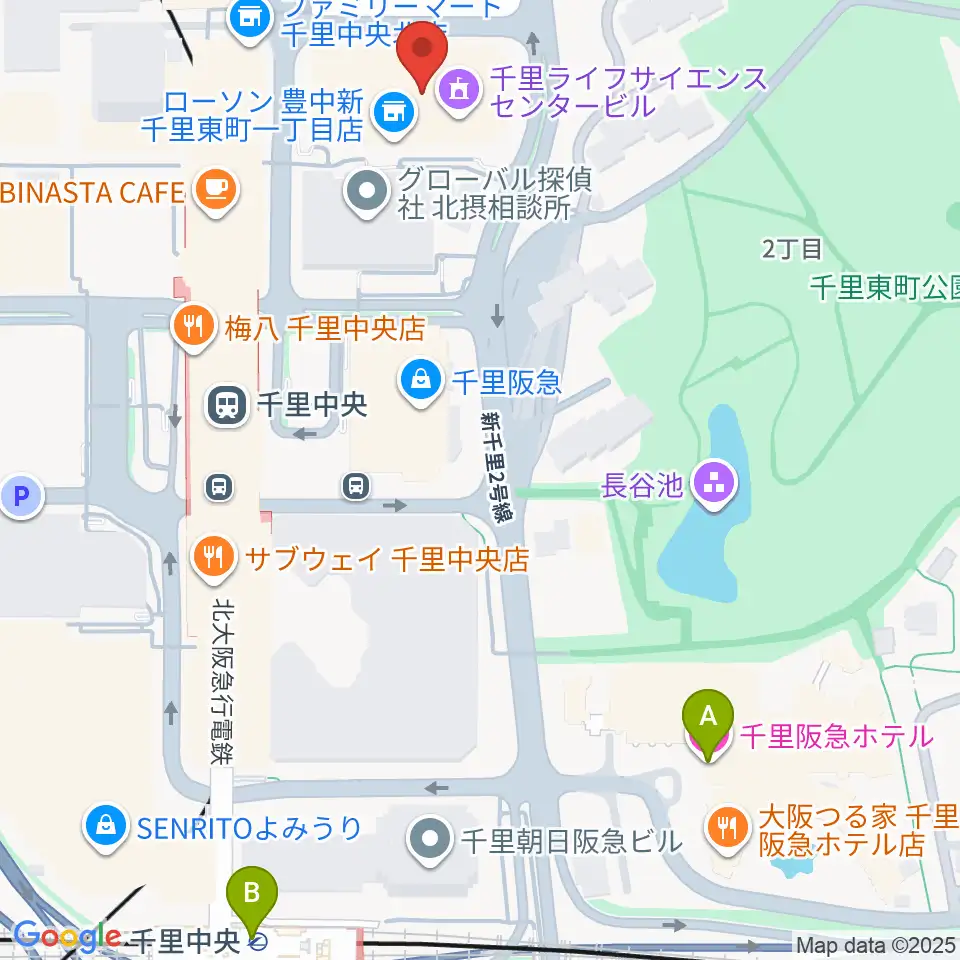 FM千里周辺のホテル一覧地図