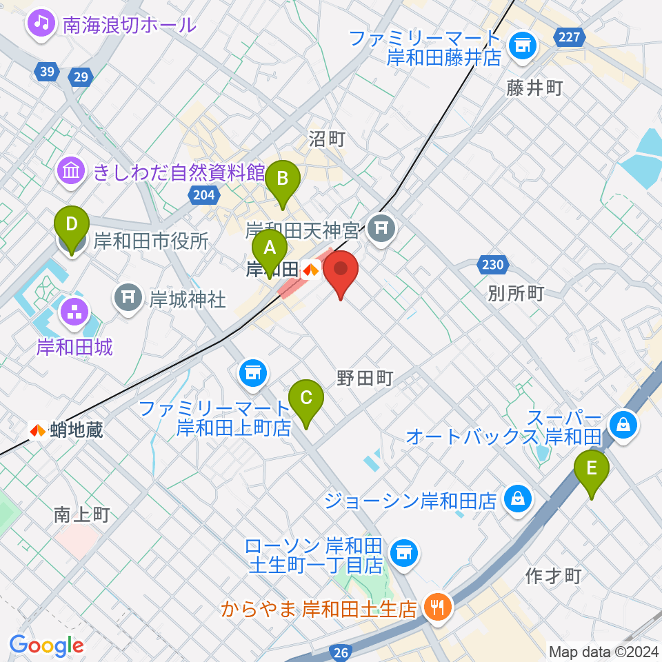 ラヂオきしわだ周辺のホテル一覧地図