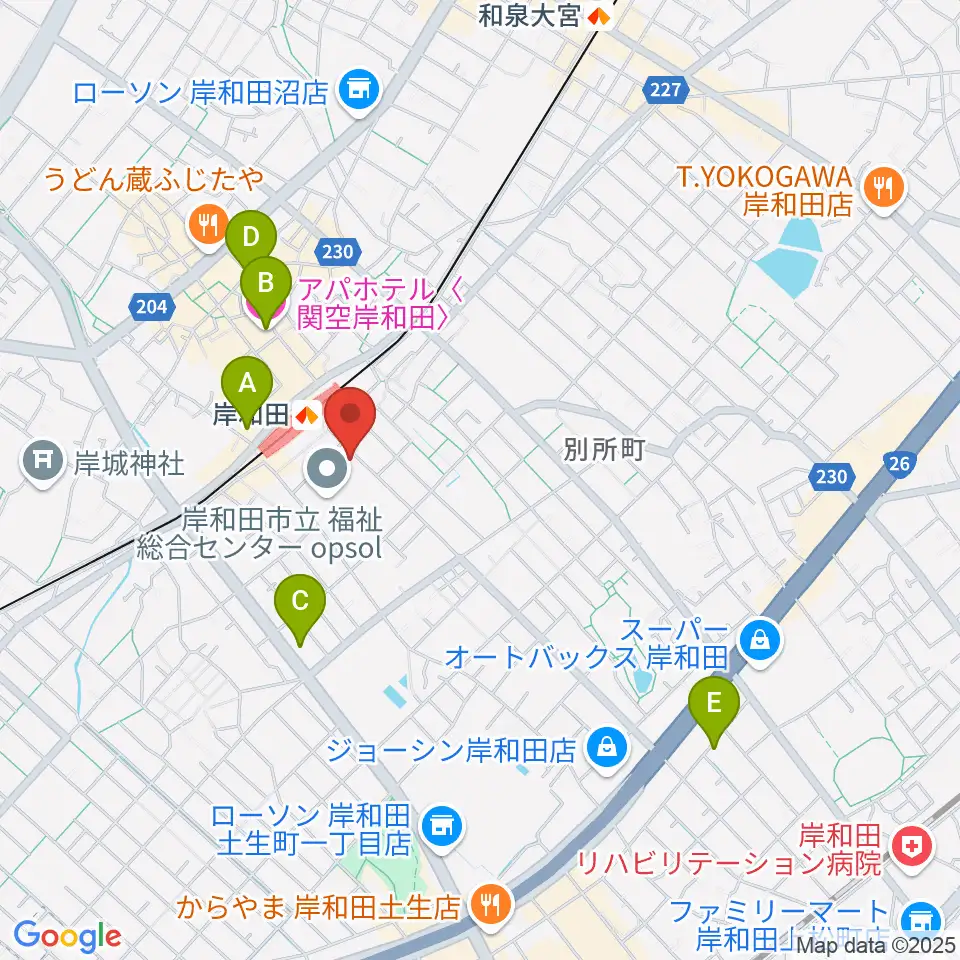 ラヂオきしわだ周辺のホテル一覧地図