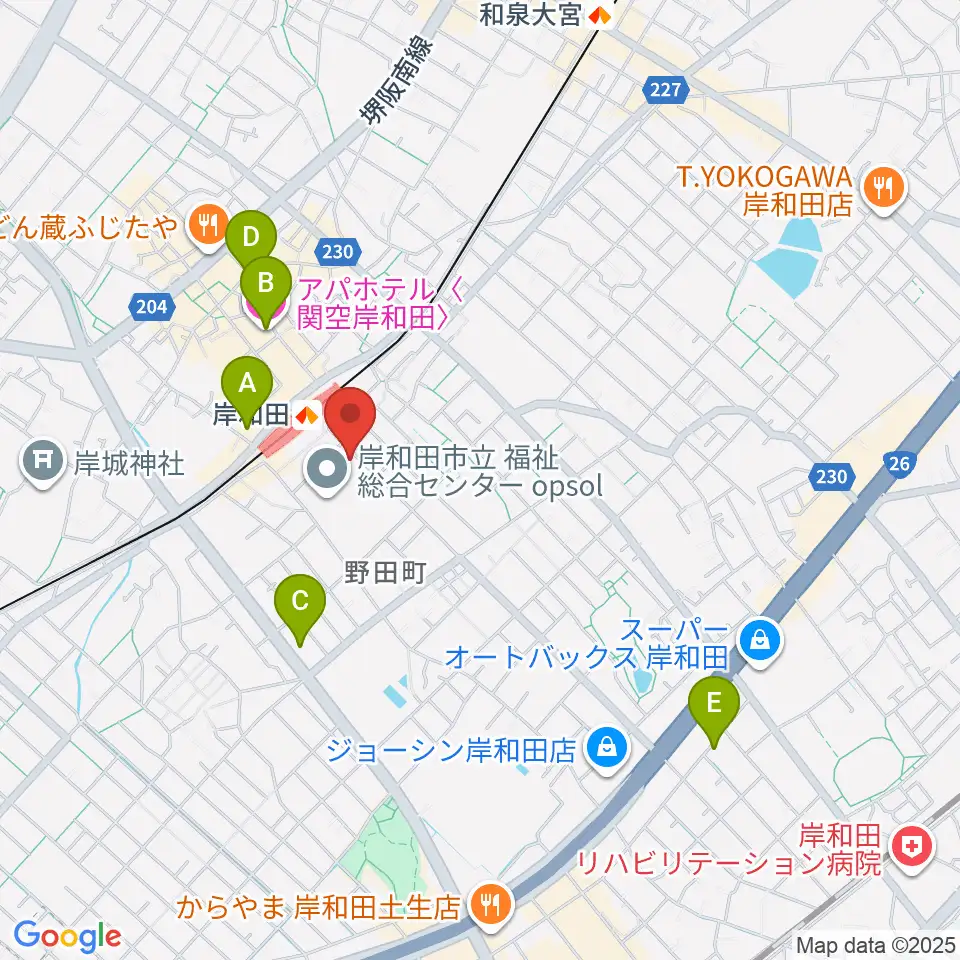 ラヂオきしわだ周辺のホテル一覧地図