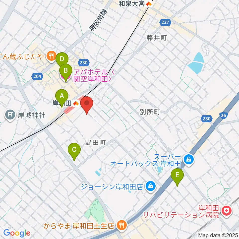 ラヂオきしわだ周辺のホテル一覧地図