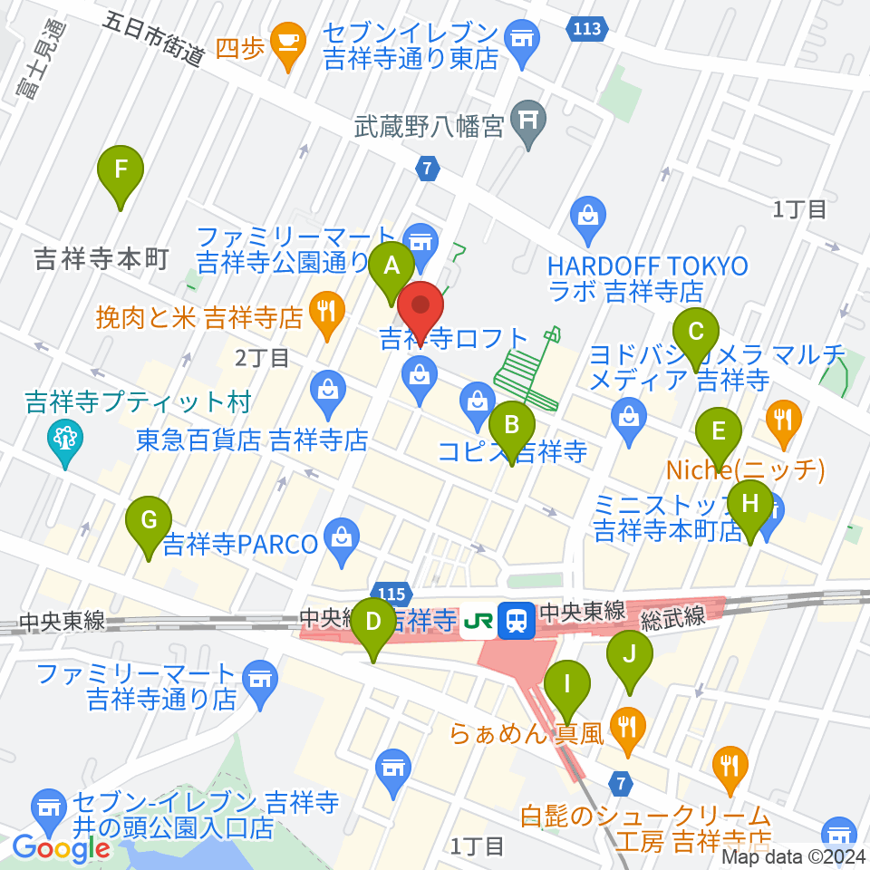 むさしのFM周辺のホテル一覧地図