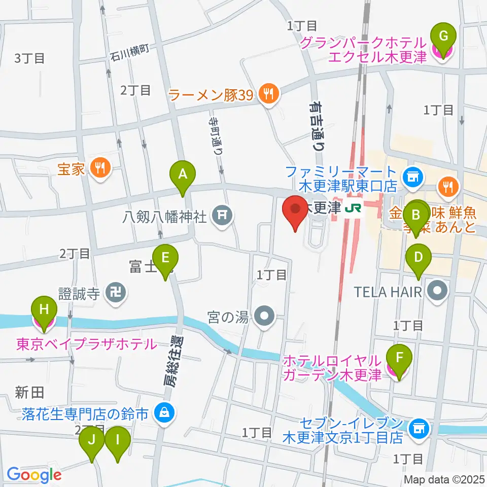 かずさエフエム周辺のホテル一覧地図