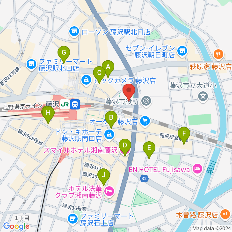 レディオ湘南周辺のホテル一覧地図