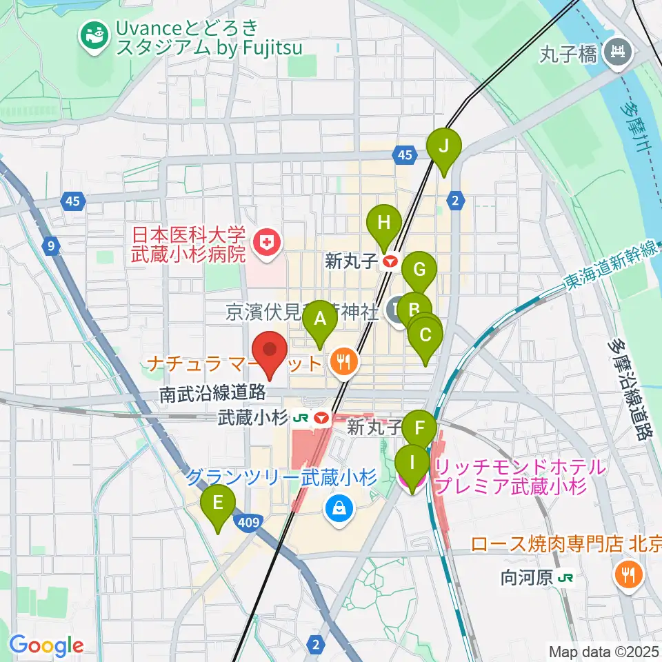 かわさきFM周辺のホテル一覧地図