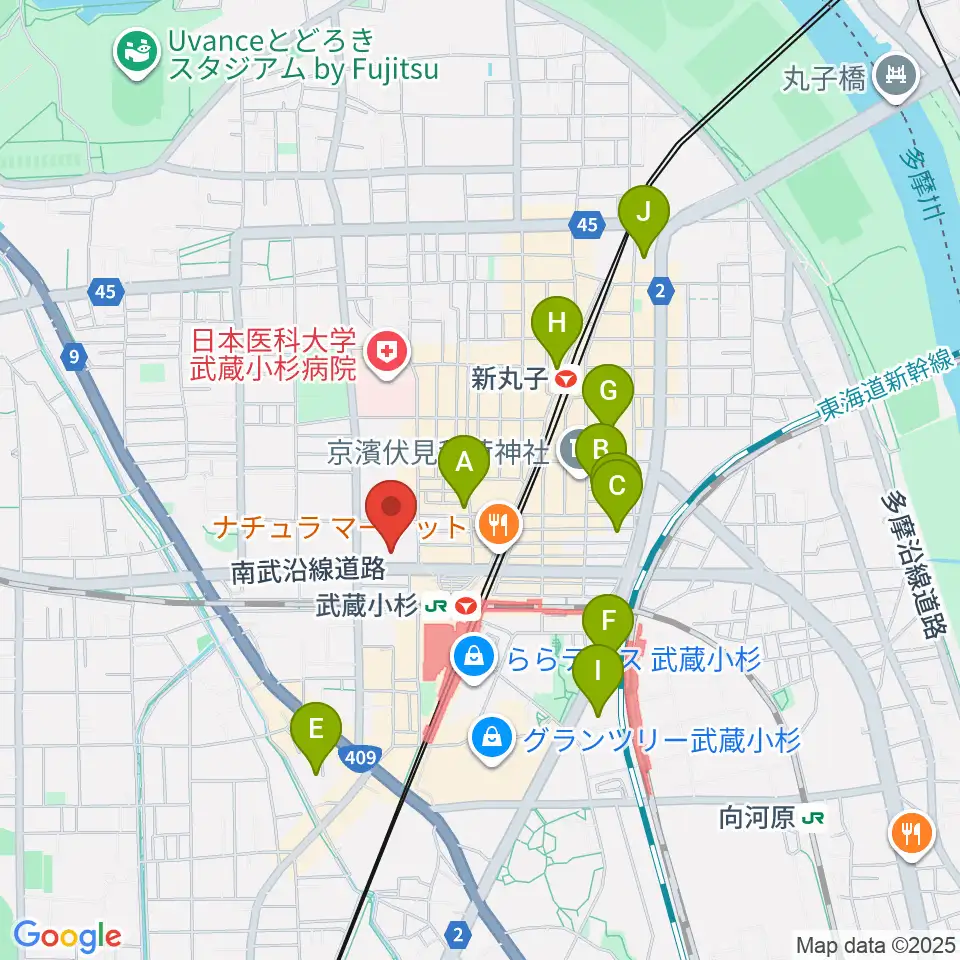 かわさきFM周辺のホテル一覧地図