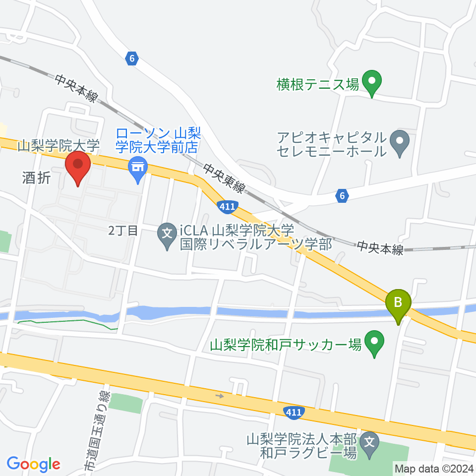 エフエム甲府周辺のホテル一覧地図