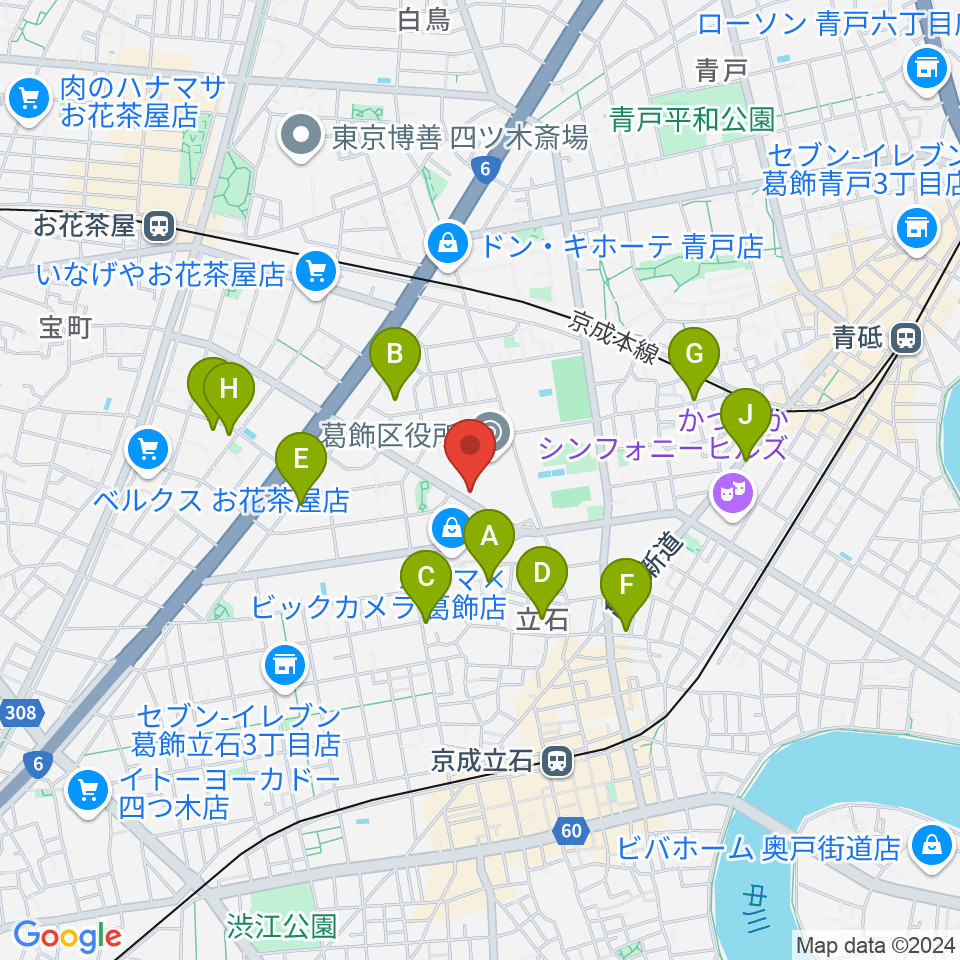 かつしかFM周辺のホテル一覧地図