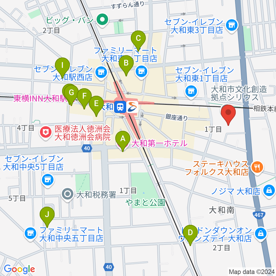 FMやまと周辺のホテル一覧地図