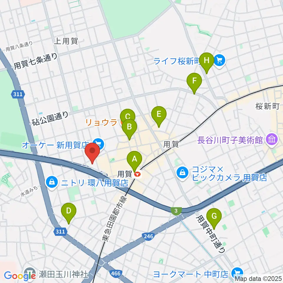 エフエム世田谷周辺のホテル一覧地図