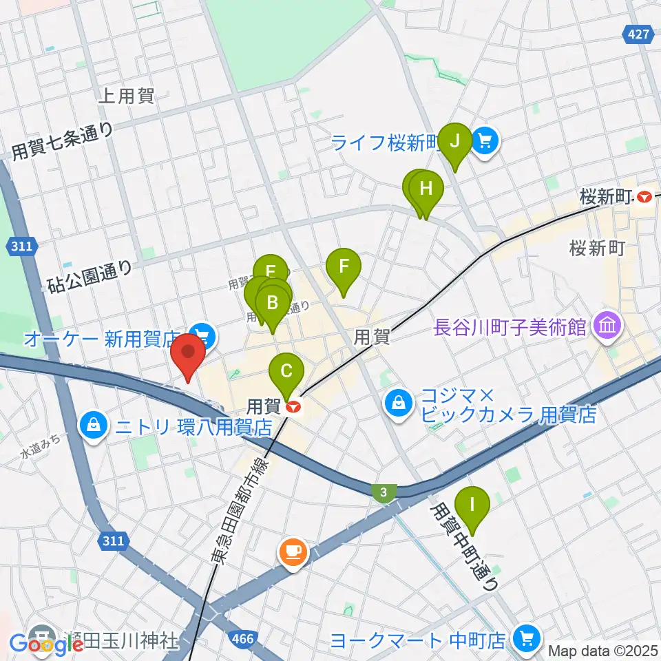エフエム世田谷周辺のホテル一覧地図