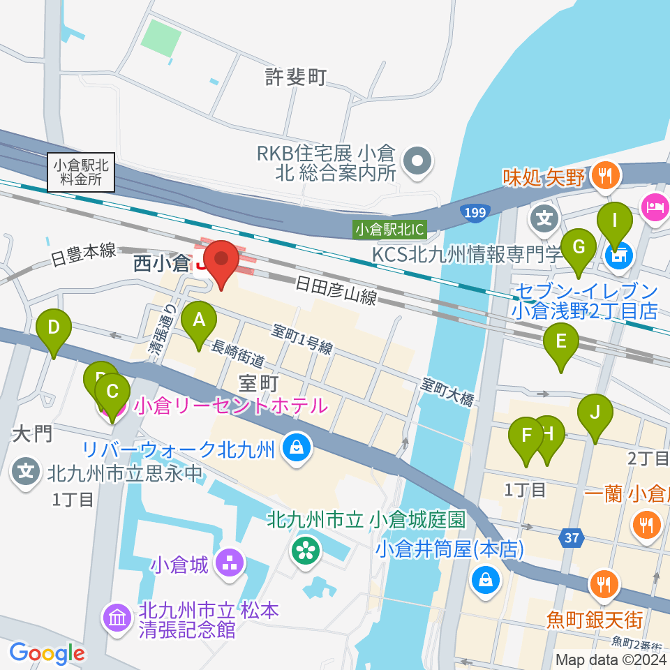 小倉 LIVE SPOT WOW！周辺のホテル一覧地図