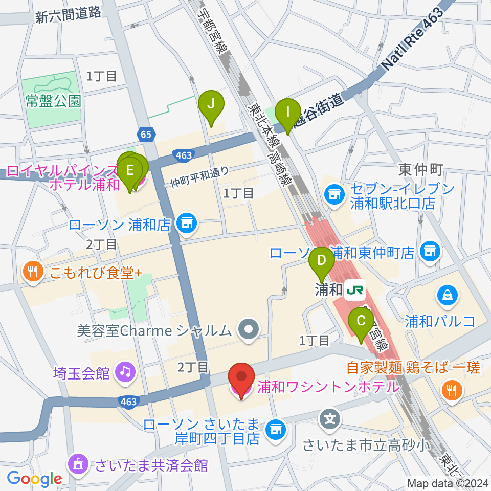 REDS WAVE周辺のホテル一覧地図