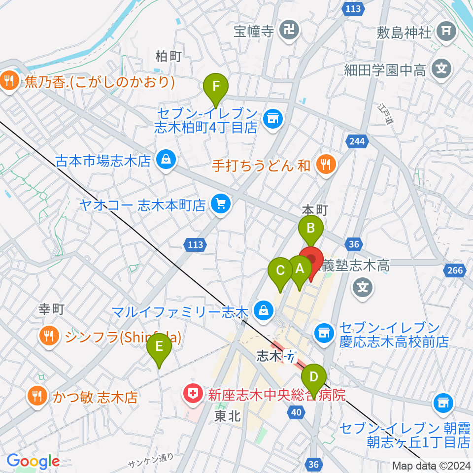 ナナコライブリーエフエム周辺のホテル一覧地図