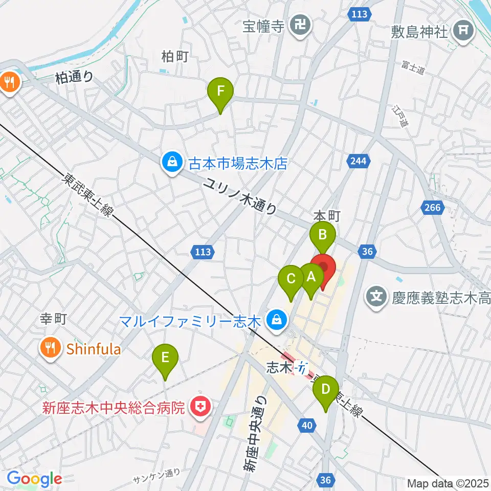ナナコライブリーエフエム周辺のホテル一覧地図