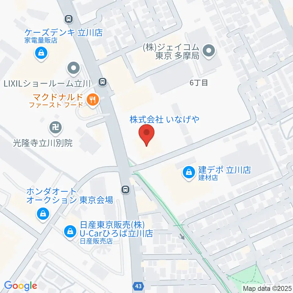 エフエムたちかわ周辺のホテル一覧地図