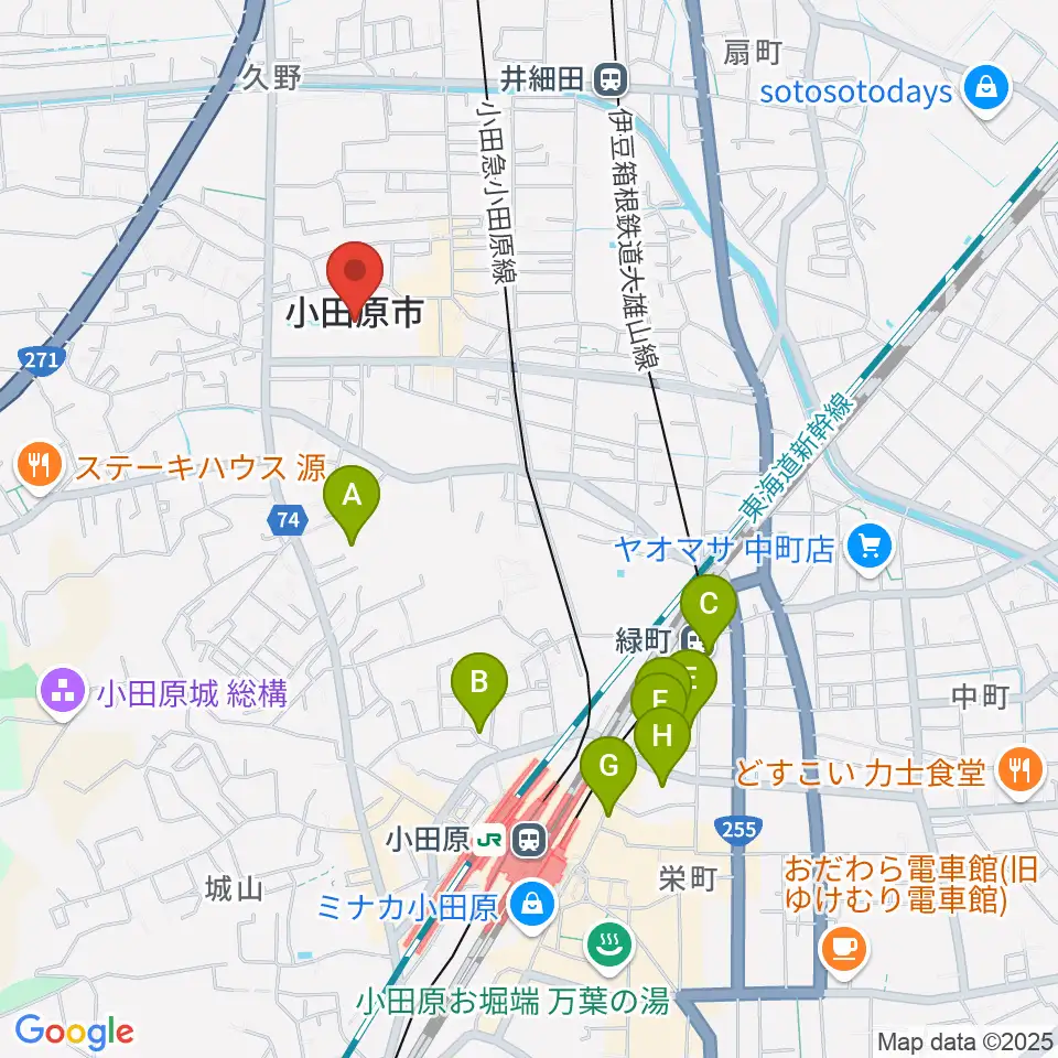 FMおだわら周辺のホテル一覧地図