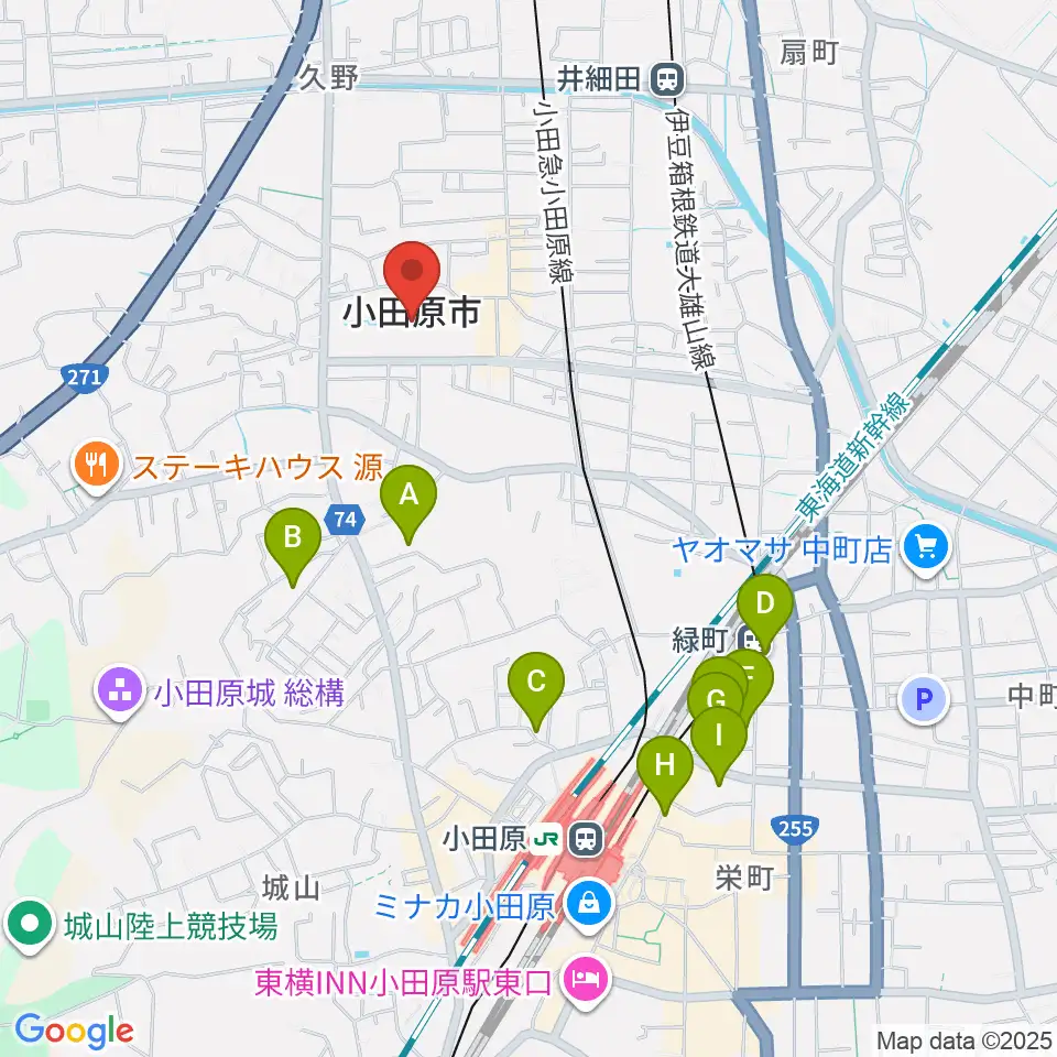 FMおだわら周辺のホテル一覧地図
