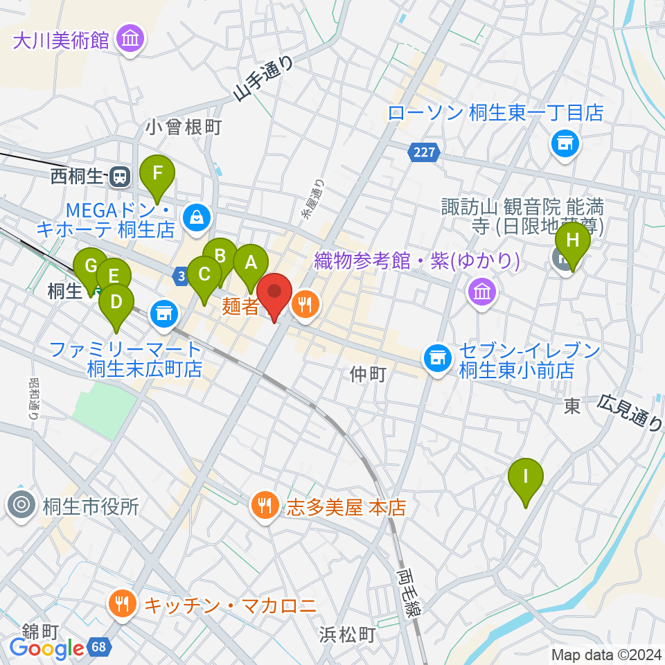 FM桐生周辺のホテル一覧地図