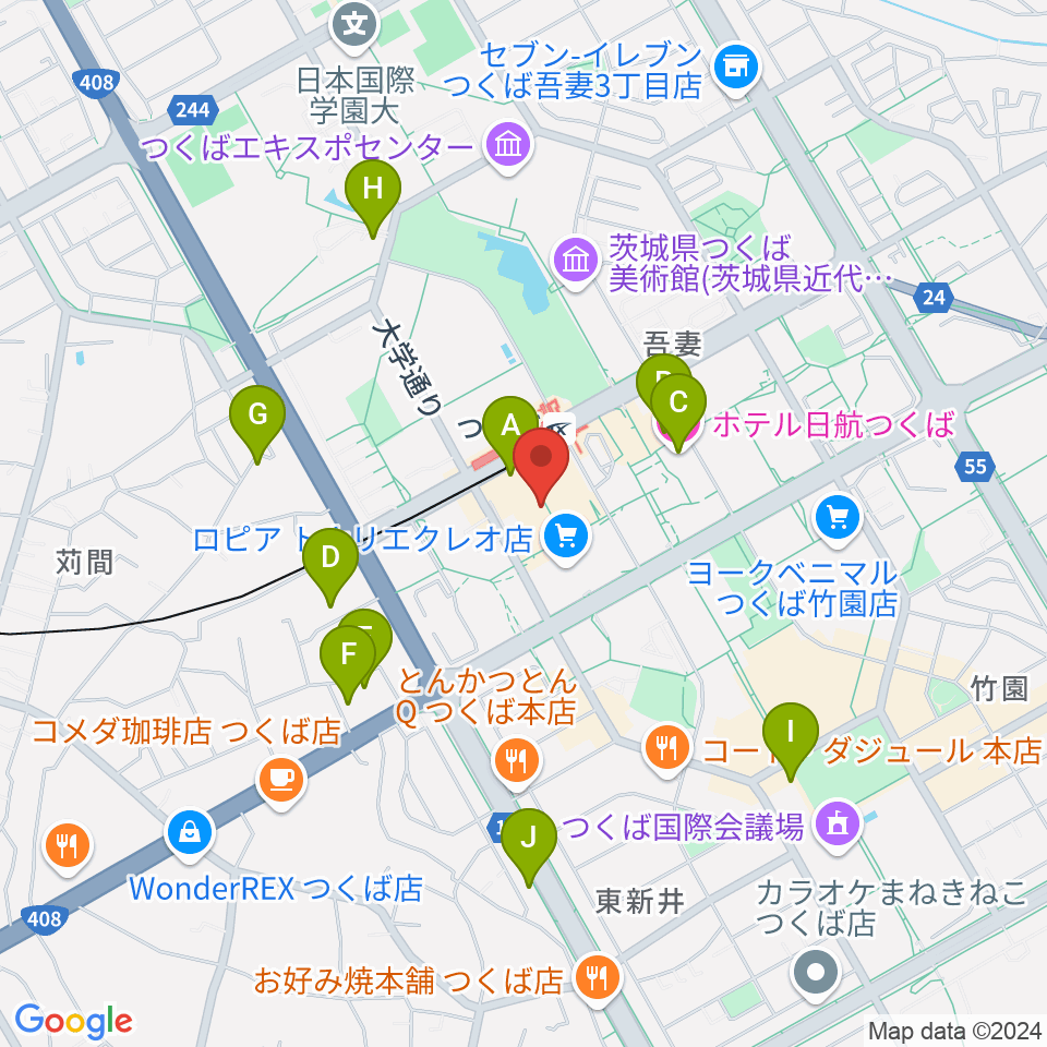 ラヂオつくば周辺のホテル一覧地図