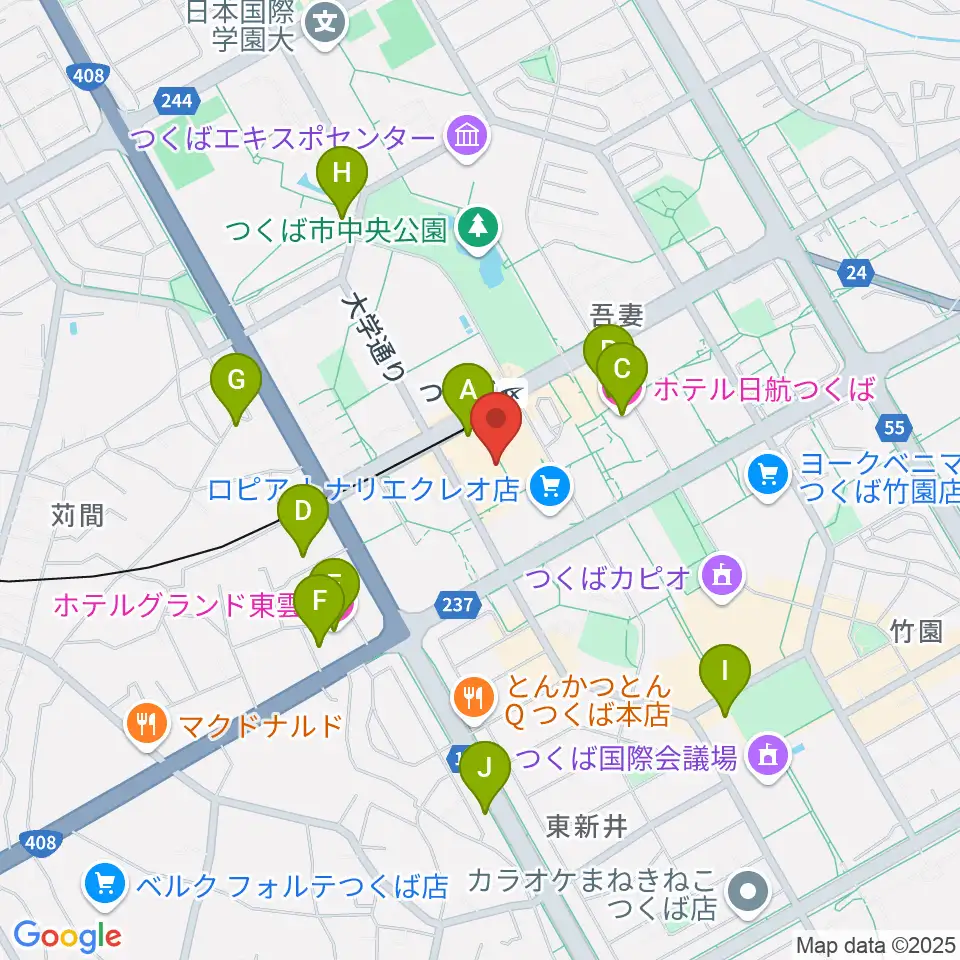 ラヂオつくば周辺のホテル一覧地図