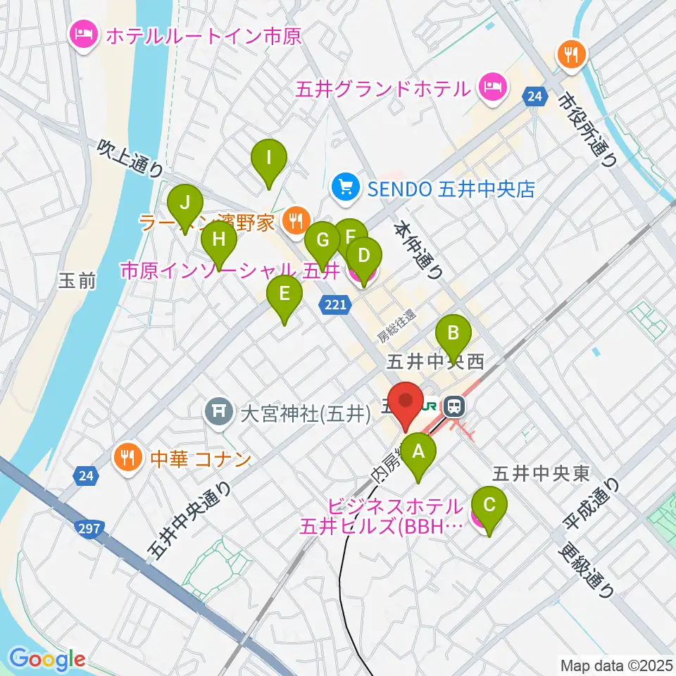 いちはらFM周辺のホテル一覧地図