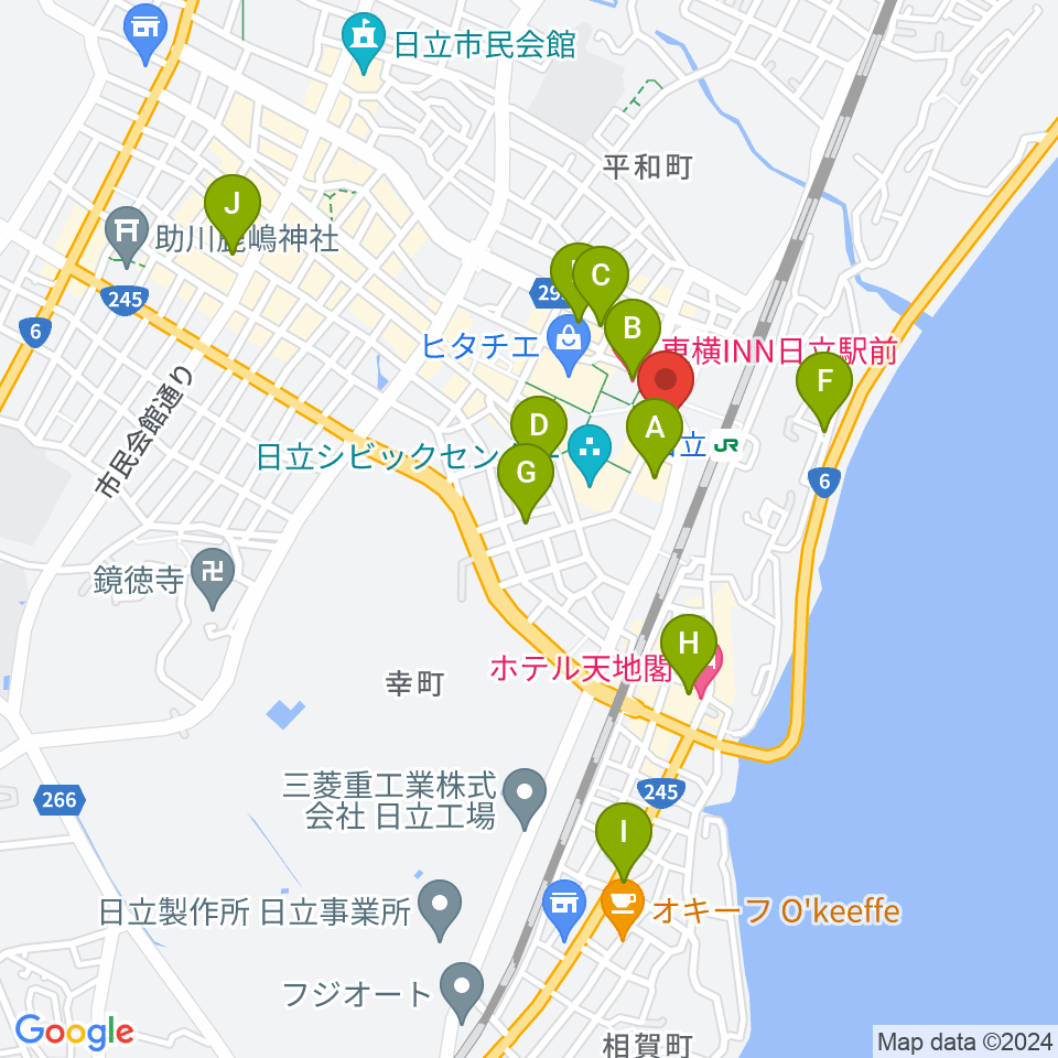 FMひたち周辺のホテル一覧地図