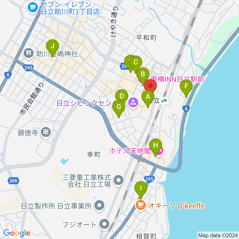 FMひたち周辺のホテル一覧地図