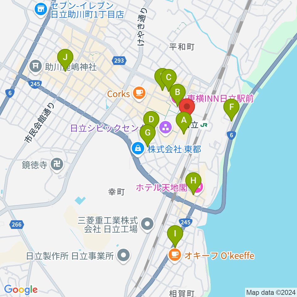 FMひたち周辺のホテル一覧地図