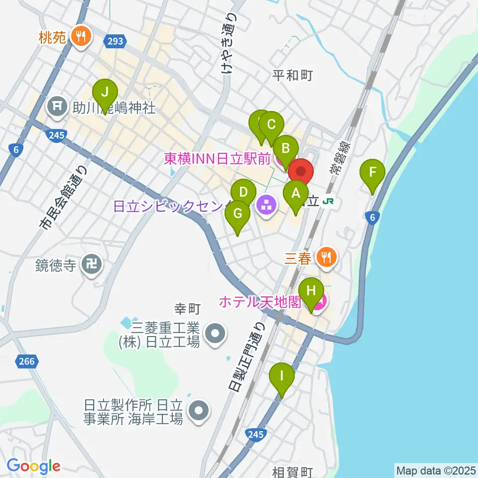FMひたち周辺のホテル一覧地図