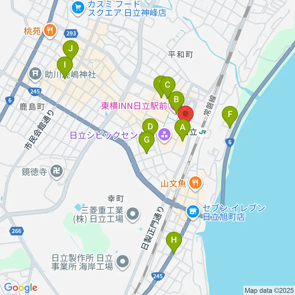 FMひたち周辺のホテル一覧地図