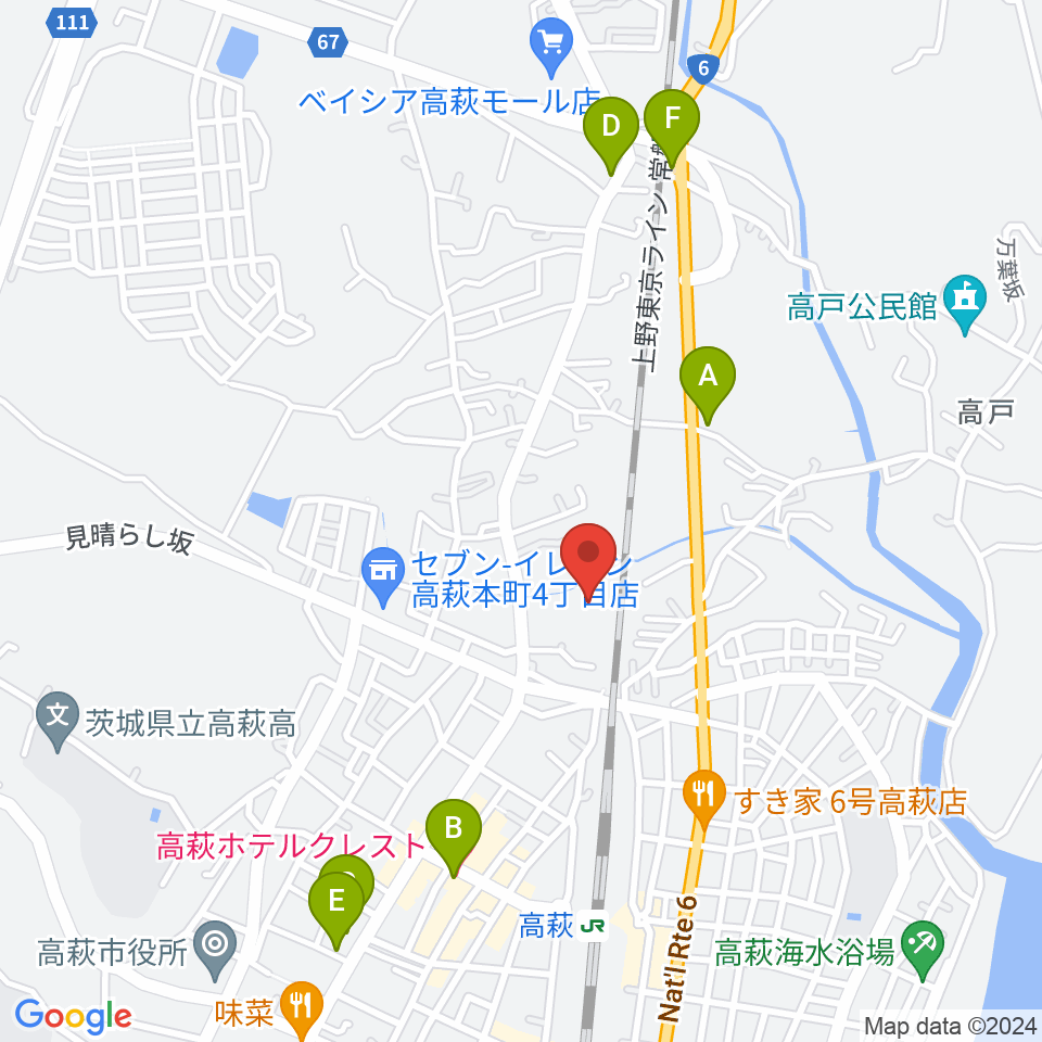 たかはぎFM周辺のホテル一覧地図