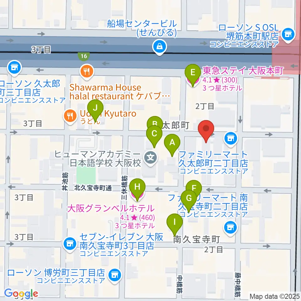 クラブマーキュリー周辺のホテル一覧地図