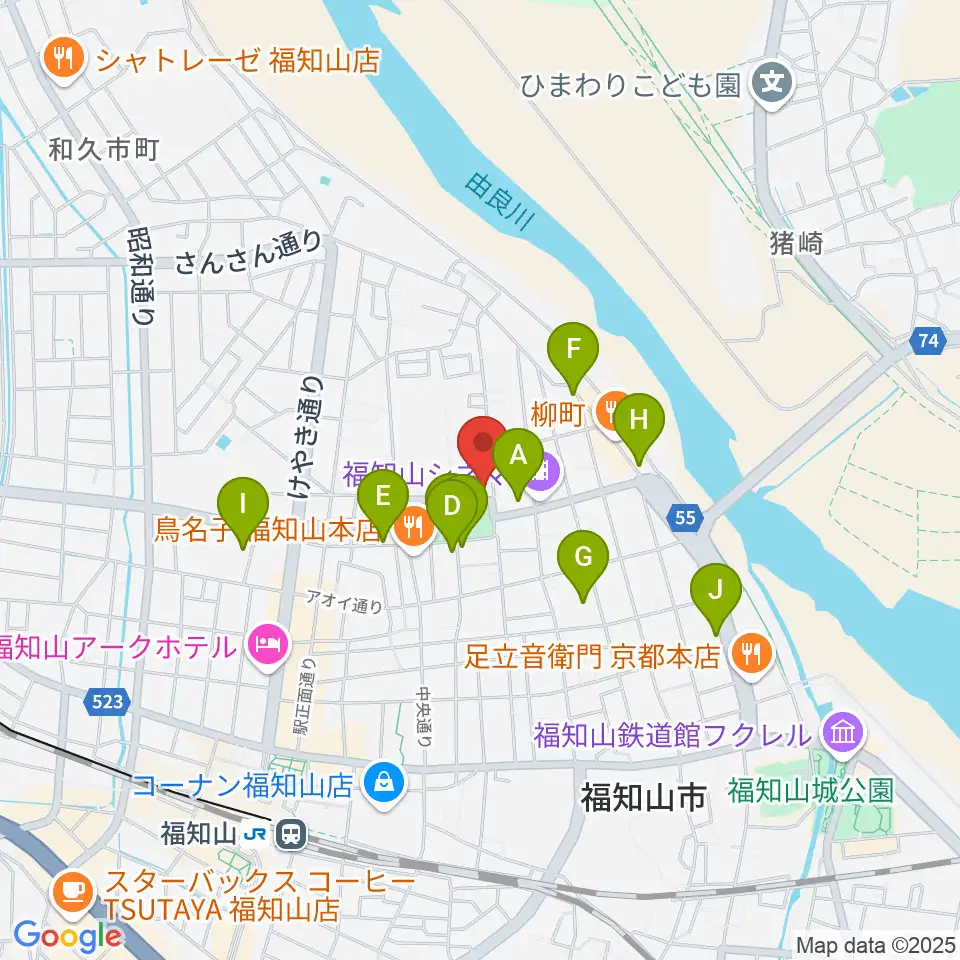 福知山市厚生会館周辺のホテル一覧地図