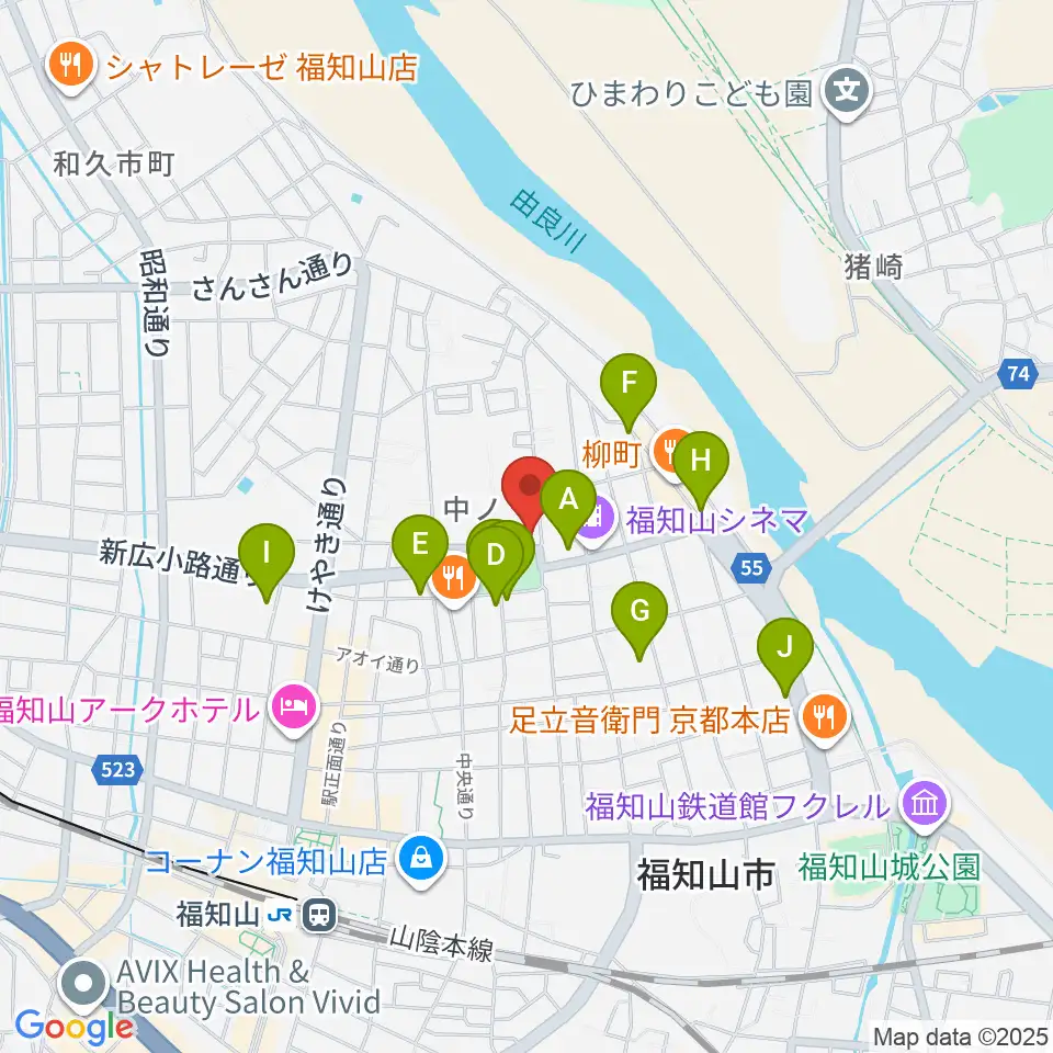 福知山市厚生会館周辺のホテル一覧地図
