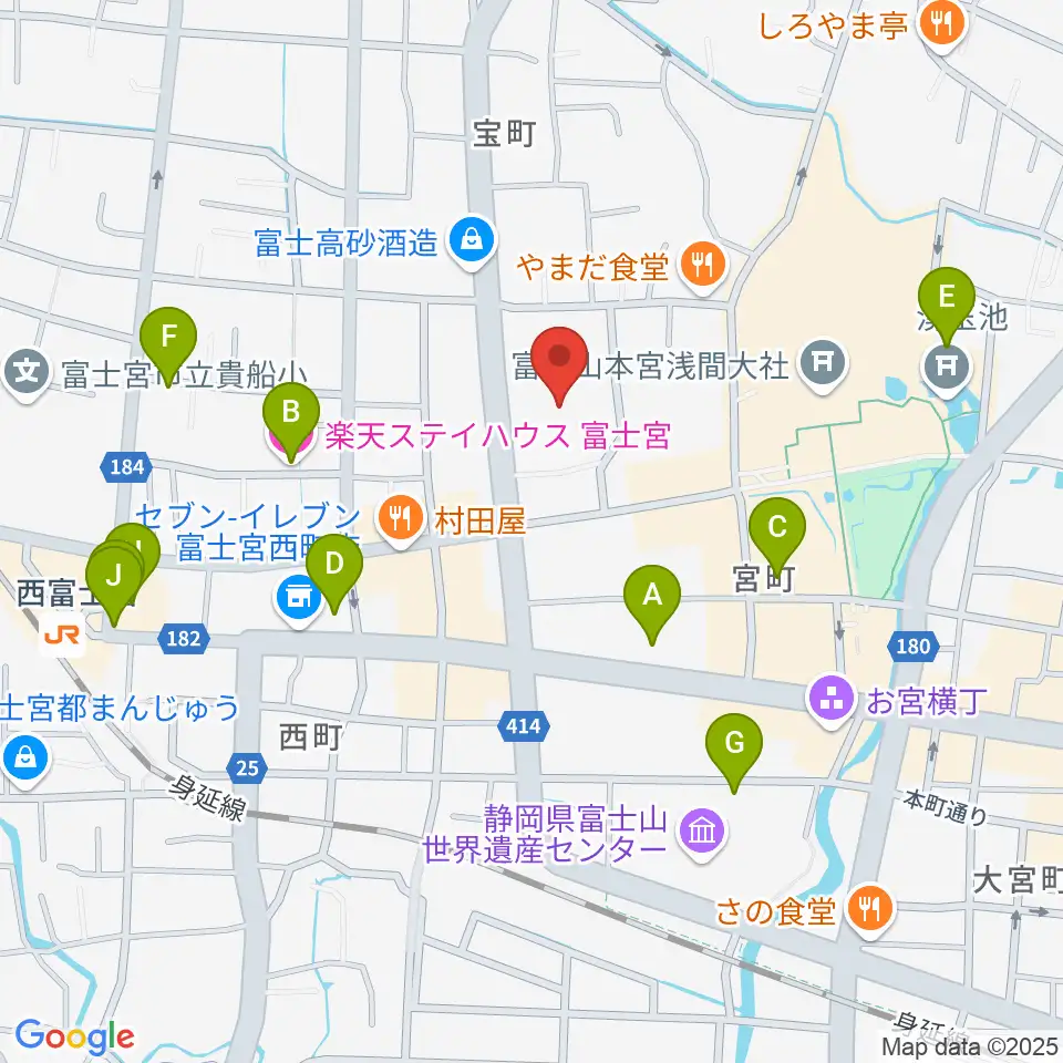 富士宮市民文化会館周辺のホテル一覧地図