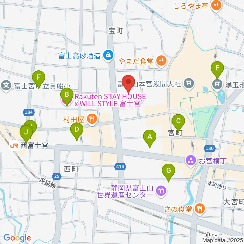 富士宮市民文化会館周辺のホテル一覧地図