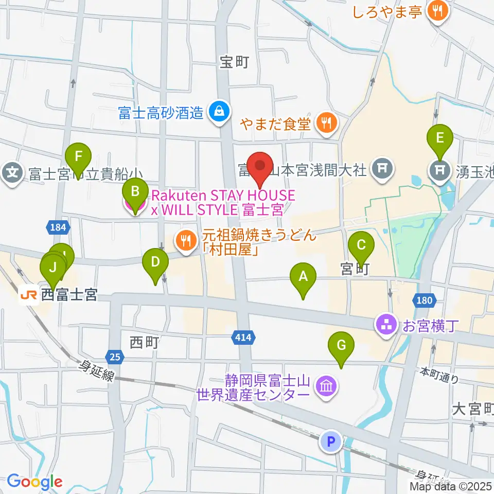 富士宮市民文化会館周辺のホテル一覧地図