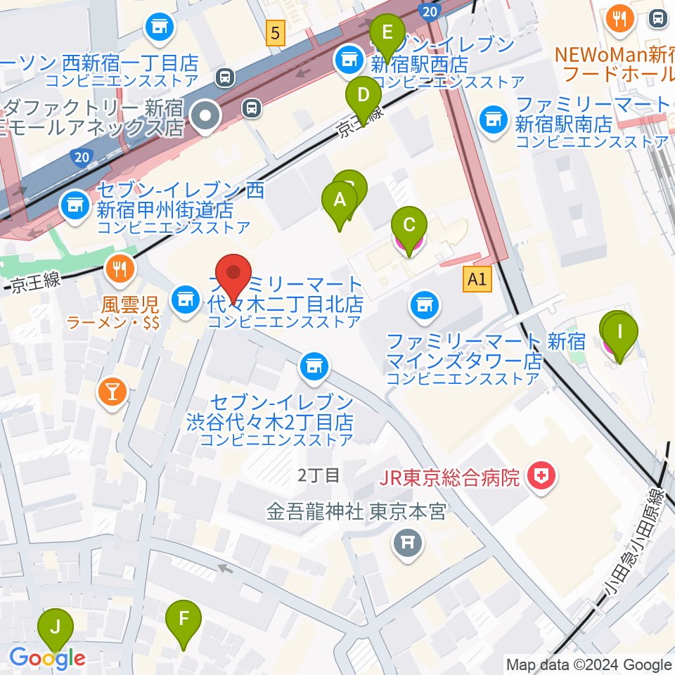 プーク人形劇場周辺のホテル一覧地図