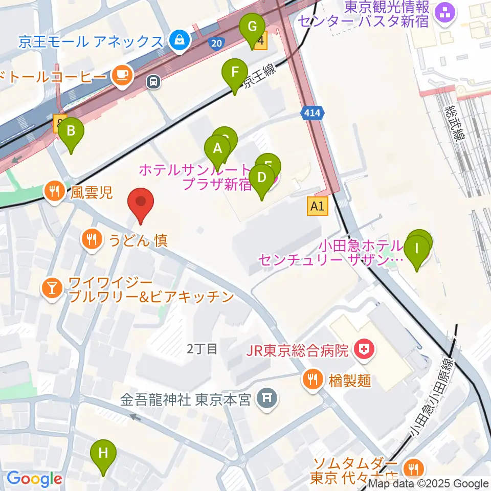 プーク人形劇場周辺のホテル一覧地図