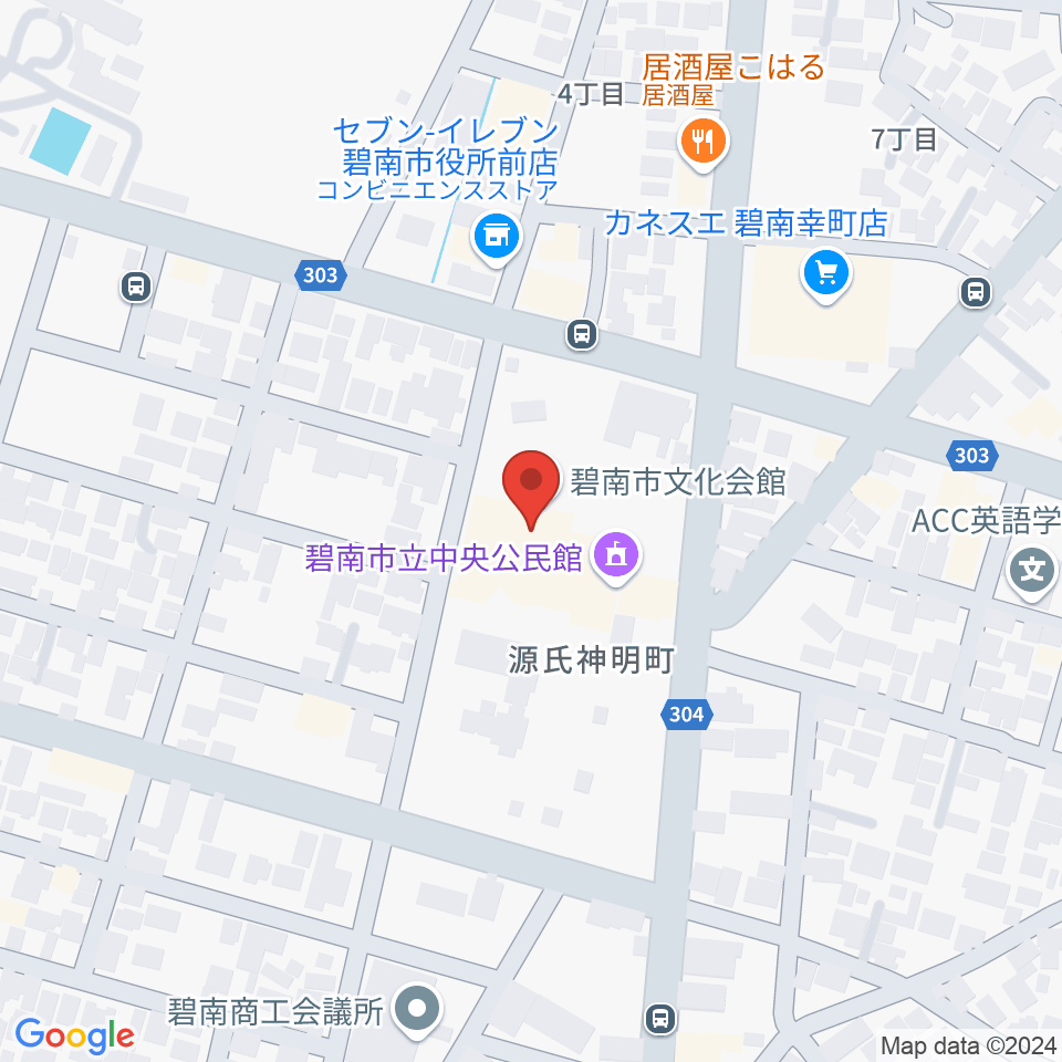 碧南市文化会館周辺のホテル一覧地図